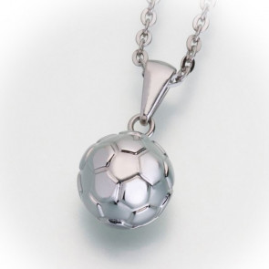 Soccer Ball Stainless Steel Cremation Pendant that holds ashes