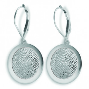 Sterling Silver Fingerprint Charm Earrings