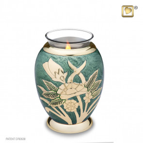 Emerald Rose Tealight Urn for Ashes