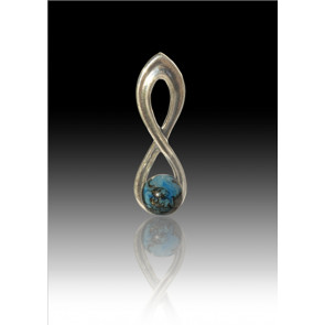 Infinity Glass Bead Pendant - Turquoise - Sterling Silver