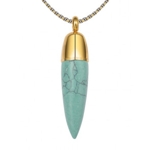 Turquoise Cultured Stone Teardrop Cremation Pendant for ashes