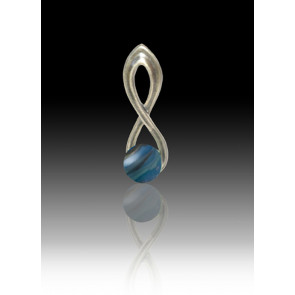 Infinity Glass Bead Pendant - Twilight - Sterling Silver