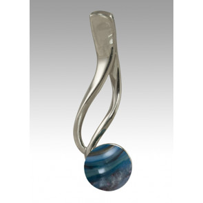 Tempo Glass Bead Cremation Pendant - Twilight - Sterling Silver