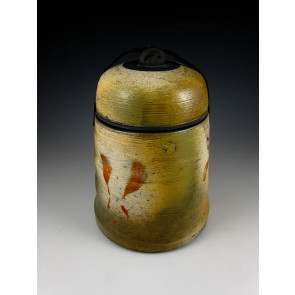 The Warm Textures and Red Raku Ceramic Cremation Urn