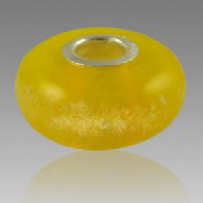 Perfect Memory Yellow Glass Cremation Bead with ashes