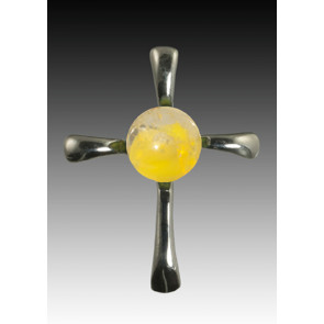 Symphony Cross Pendant - Yellow - Sterling Silver