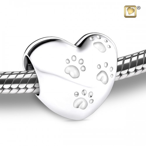 Silver Heart Pet Cremation Bead
